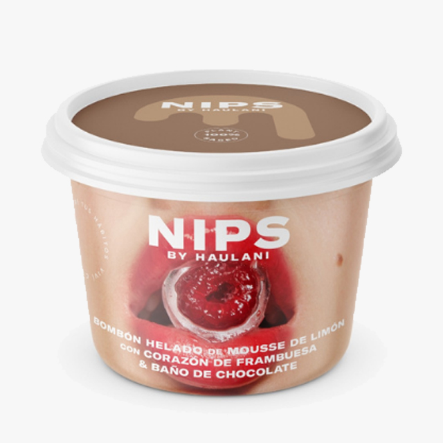 Nip vegano - Mousse de limón con corazón de frambuesa